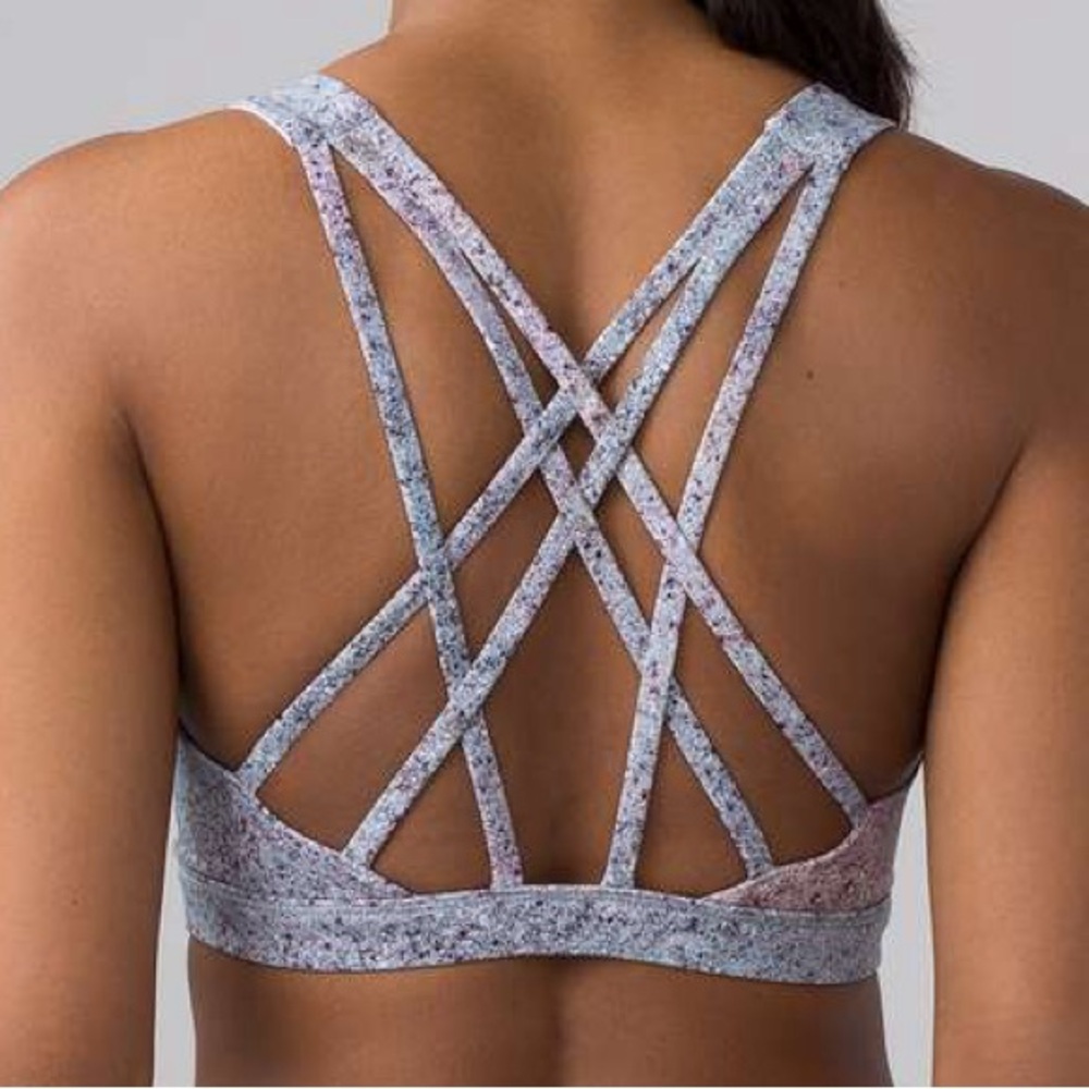 LKNew 6 Lululemon Free To Be Serene Bra Strappy Yoga Top Summer Haze W2AJAS M 6